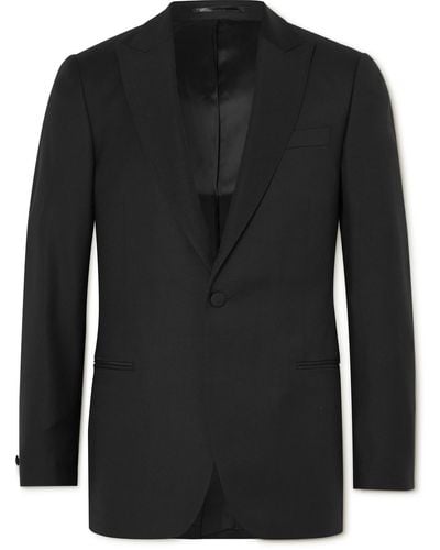 MR P. Wool Tuxedo Jacket - Black