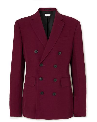 Dries Van Noten Double-breasted Twill Suit Jacket - Purple