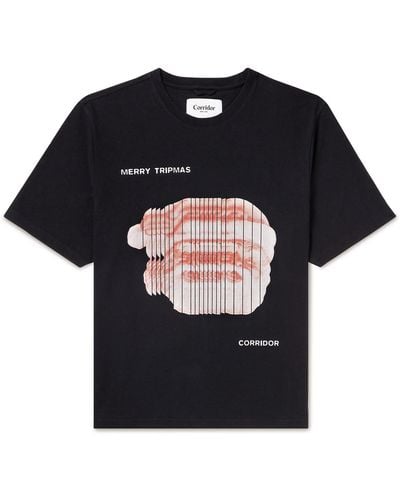 Corridor NYC Tripmas Logo-print Organic Cotton-jersey T-shirt - Black