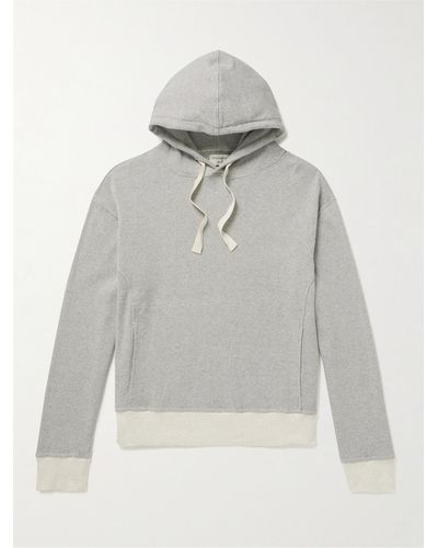Oliver Spencer Striped Cotton-jersey Hoodie - Grey
