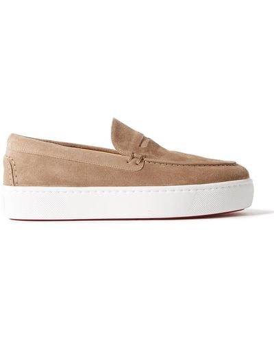 Christian Louboutin Paqueboat Suede Penny Loafers - Multicolor