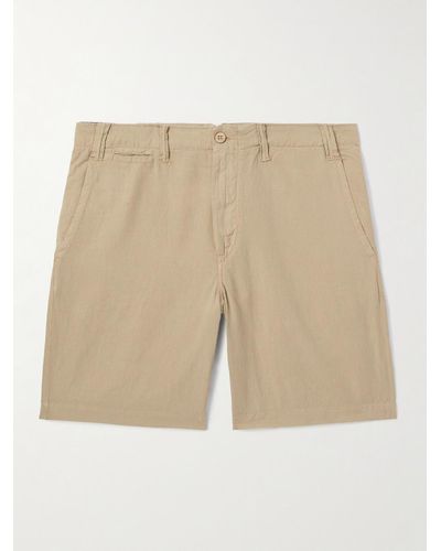 Polo Ralph Lauren Gerade geschnittene Shorts aus einer Leinen-Baumwollmischung - Natur