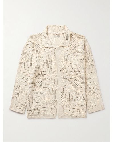 Bode Crocheted Cotton Shirt - Natural