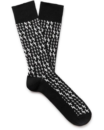 MR P. Jacquard-knit Cotton-blend Socks - Black