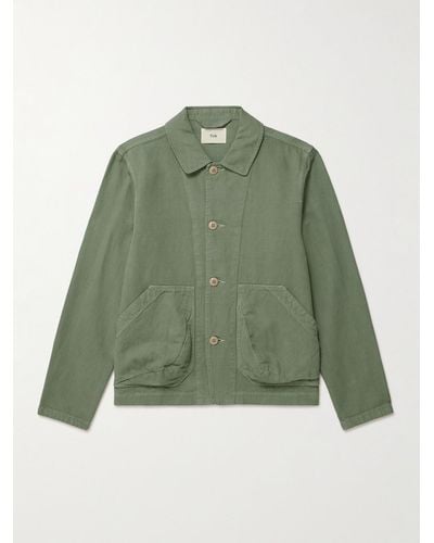 Folk Prism Cotton And Linen-blend Jacket - Green