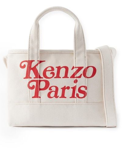 KENZO Logo-print Canvas Tote - White