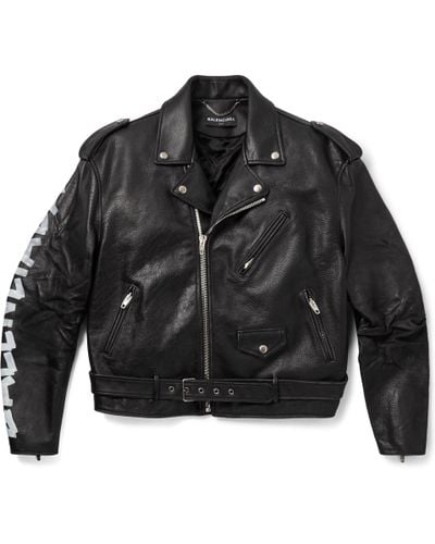 Balenciaga Classic Leather Biker Jacket Black  Bergdorf Goodman