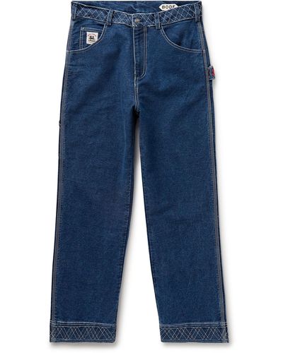 Bode Knolly Brook Straight-leg Embroidered Jeans - Blue