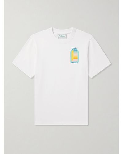 Casablancabrand L'Arc Colore T-Shirt aus Biobaumwoll-Jersey mit Logoprint - Weiß