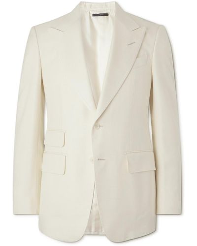Tom Ford Shelton Slim-fit Silk-faille Suit Jacket - White