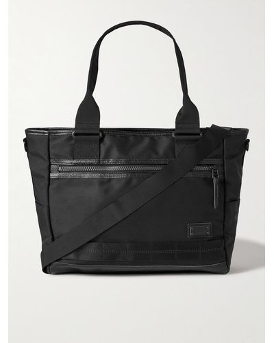 master-piece Rise Ver.2 3way Leather-trimmed Mastertex-09 Tote Bag - Black