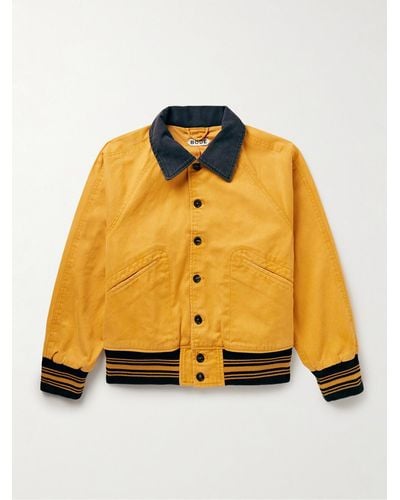 Bode Banbury Cotton-twill Bomber Jacket - Yellow