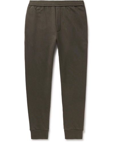 The Row Edgar Tapered Cotton-jersey Sweatpants - Green