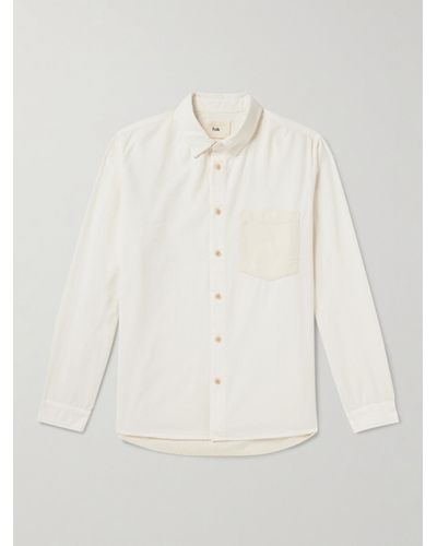 Folk Two-tone Cotton-corduroy Shirt - Natural