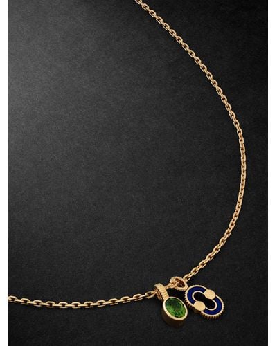 Viltier Magnetic Gold Multi-stone Pendant Necklace - Black