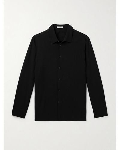 The Row Beto Wool-gabardine Shirt - Black