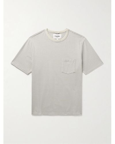 Corridor NYC Gestreiftes T-Shirt aus Baumwoll-Jersey - Weiß