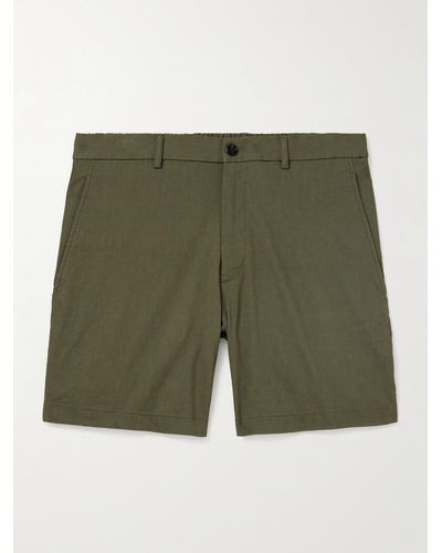 Theory Curtis 7" gerade geschnittene Shorts aus "Good Linen"-Leinen - Grün