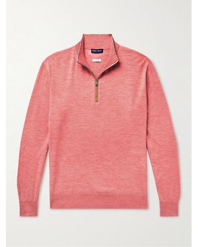 Peter Millar Excursionist Flex Wool-blend Half-zip Sweater - Pink