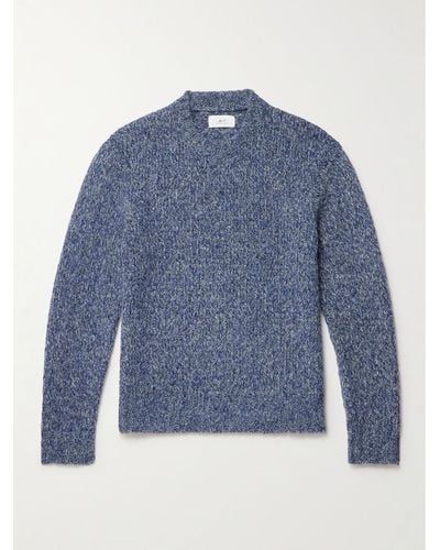 MR P. Berry Mélange Knitted Sweater - Blue
