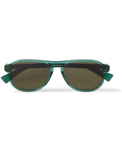 Bottega Veneta Aviator-style Recycled-acetate Sunglasses - Green