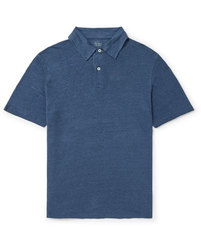Hartford Linen Polo Shirt - Blue