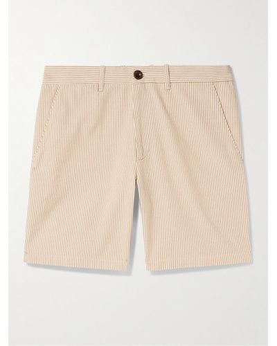 MR P. Slim-fit Straight-leg Striped Cotton Bermuda Shorts - Natural