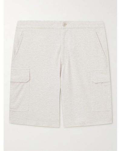 Brunello Cucinelli Straight-leg Cotton-blend Jersey Cargo Shorts - White