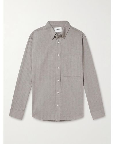 NN07 Cohen 5726 Herringbone Cotton Shirt - Grey