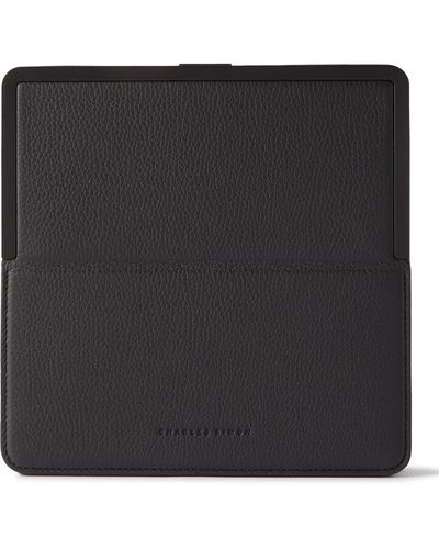 Charles Simon Logo-print Full-grain Leather Travel Wallet - Black