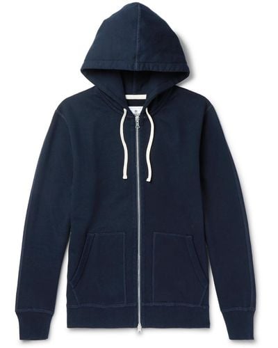 Reigning Champ Loopback Cotton-jersey Zip-up Hoodie - Blue