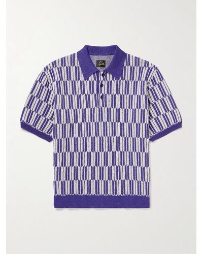 Needles Jacquard-knit Polo Shirt - Purple