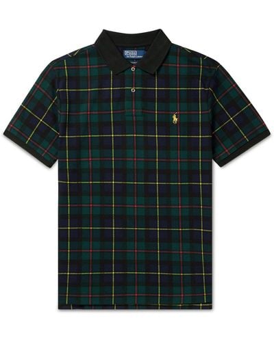 Polo Ralph Lauren Logo-embroidered Checked Cotton-piqué Polo Shirt - Green