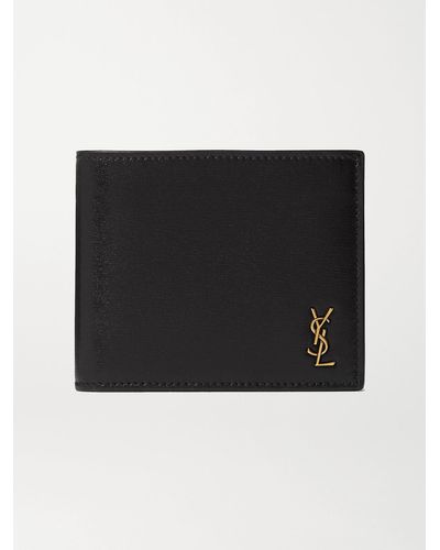 Saint Laurent Logo-appliquéd Leather Billfold Wallet - Black