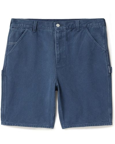 thisisneverthat Carpenter Straight-leg Cotton-blend Canvas Shorts - Blue
