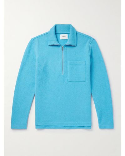NN07 Anders 6398 Merino Wool Half-zip Sweater - Blue
