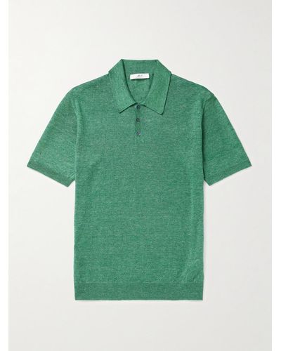 MR P. Linen Polo Shirt - Green
