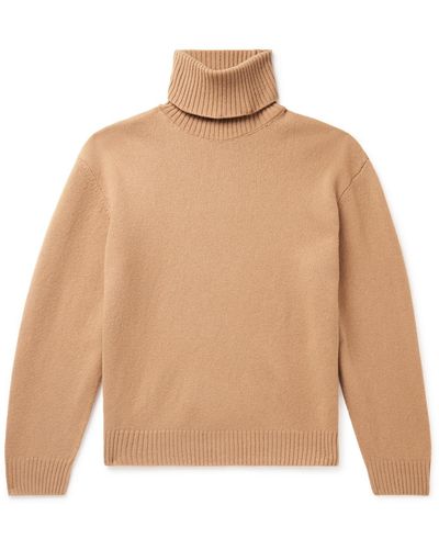 A.P.C. Marc Virgin Wool And Cashmere-blend Rollneck Sweater - Natural