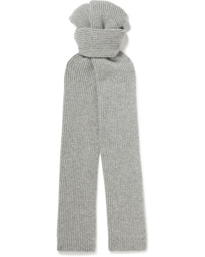 MR P. Ribbed Wool Scarf - Gray