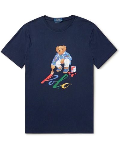 Polo Ralph Lauren Slim-fit Logo-print Cotton-jersey T-shirt - Blue