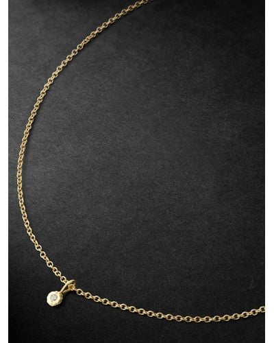 Octavia Elizabeth Nesting Gem Gold Diamond Necklace - Black