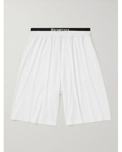 Balenciaga Wide-leg Long-length Swim Shorts - White