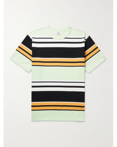 NN07 Nat Striped Cotton-jersey T-shirt - Green