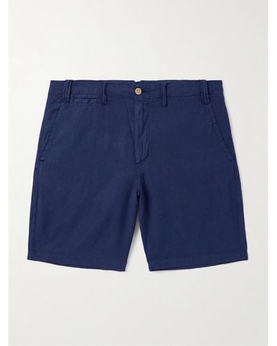 Polo Ralph Lauren Gerade geschnittene Shorts aus einer Leinen-Baumwollmischung - Blau