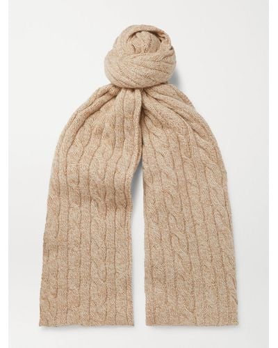 Loro Piana Cable-knit Baby Cashmere Scarf - Brown