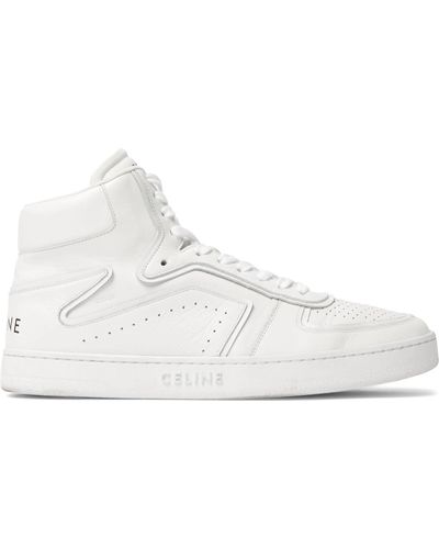 CELINE HOMME Z Leather High-top Sneakers - White