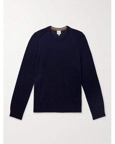 Paul Smith Slim-fit Merino Wool Sweater - Blue