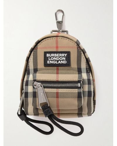 Burberry Checked Leather-trimmed Canvas Keyring - Multicolour