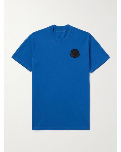 Moncler Logo-appliquéd Cotton-jersey T-shirt - Blue