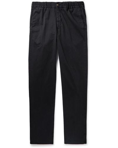 Incotex Slim-fit Straight-leg Cotton-blend Gabardine Pants - Blue